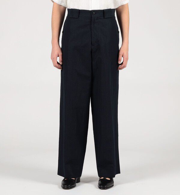 TOMORROWLAND MENS「コットンリネンシルク ノープリーツ ワイドパンツ」|チノ|