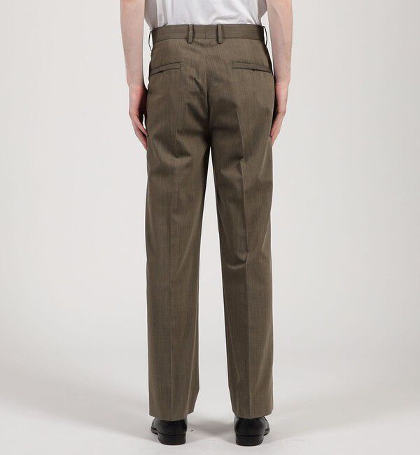 TOMORROWLAND MENS「ウールナイロン 1プリーツ ストレート バレルパンツ」|スラックス|