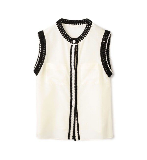 DES PRES「コットンシルクローン スリーブレスブラウス」|シャツ・ブラウス|11 ホワイト