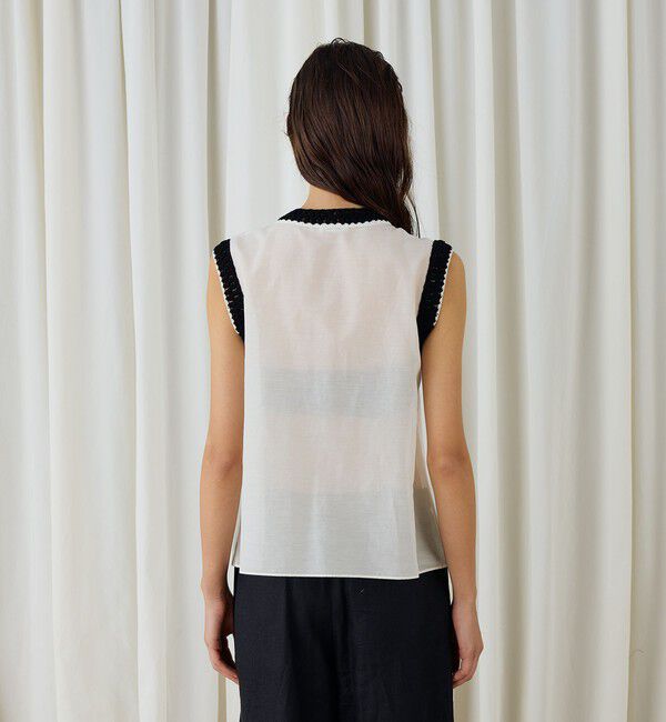 DES PRES「コットンシルクローン スリーブレスブラウス」|シャツ・ブラウス|