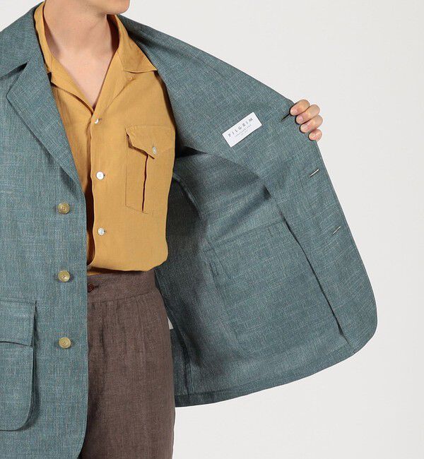 TOMORROWLAND MENS「バンブーシルクコットン サファリジャケット HAVANA DORMEUIL」|ブルゾン・スタジャン|