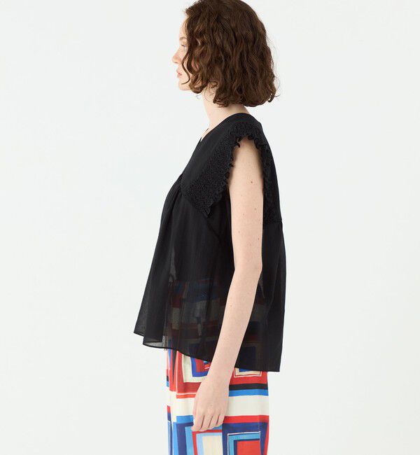 Ballsey「コットンクレープ Vネックブラウス」|シャツ・ブラウス|