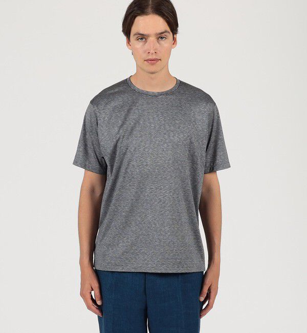 TOMORROWLAND MENS「シルクコットン ボーダー ハーフスリーブ カットソー BOTTO GIUSEPPE」|Tシャツ・カットソー|