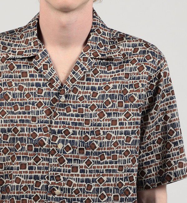 TOMORROWLAND MENS「リネン バティック オープンカラーハーフスリーブシャツ」|シャツ・ブラウス|