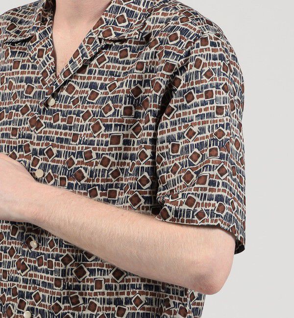 TOMORROWLAND MENS「リネン バティック オープンカラーハーフスリーブシャツ」|シャツ・ブラウス|