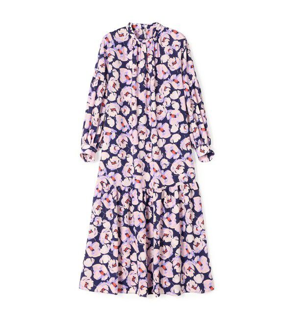 Ballsey「フェザリーフラワープリント ティアードワンピース」|ワンピース|78 パープル系