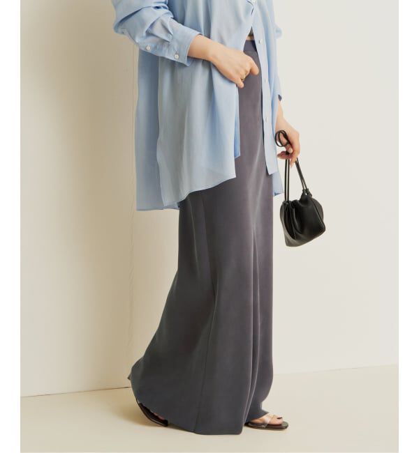 Plage「《一部店舗・WEB限定》Fibril Nuance スカート」|スカート|グレー