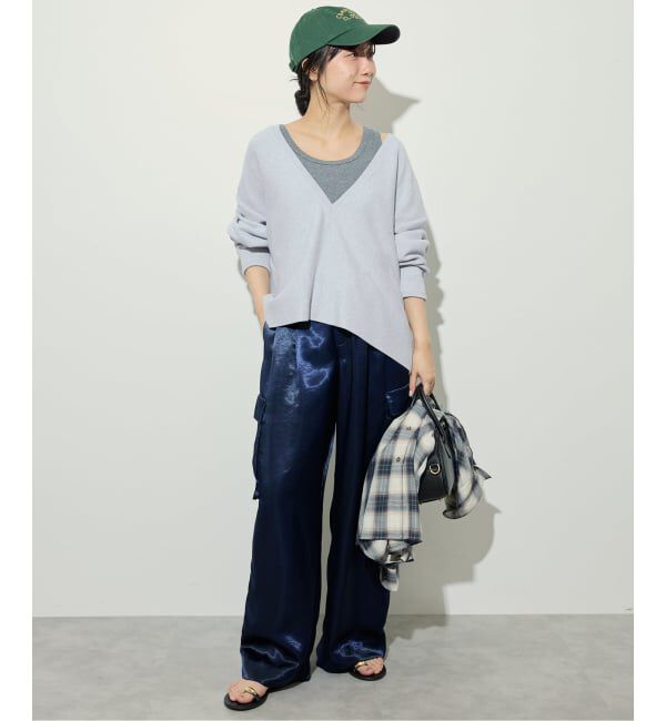 SLOBE IENA「スムースオーバーVネックニット」|ニット・セーター|