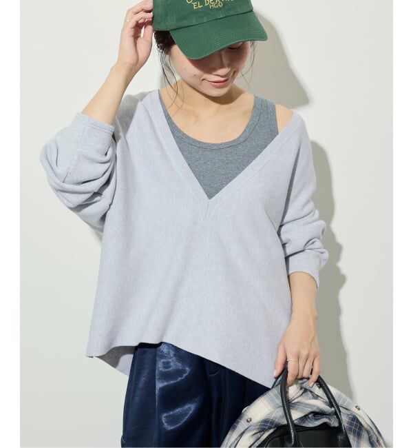 SLOBE IENA「スムースオーバーVネックニット」|ニット・セーター|