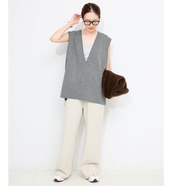 SLOBE IENA「《追加》ダブルフェイスニットベスト」|ベスト・ジレ|