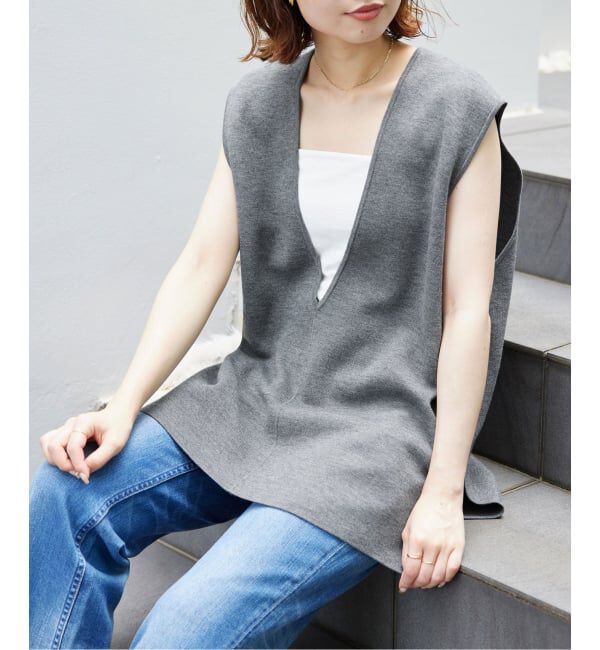 SLOBE IENA「《追加》ダブルフェイスニットベスト」|ベスト・ジレ|