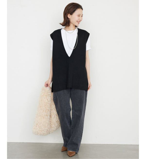 SLOBE IENA「《追加》ダブルフェイスニットベスト」|ベスト・ジレ|
