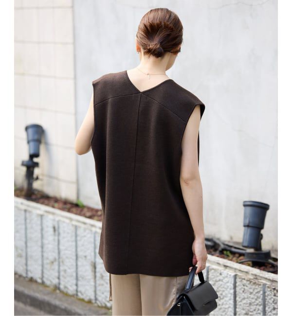 SLOBE IENA「《追加》ダブルフェイスニットベスト」|ベスト・ジレ|