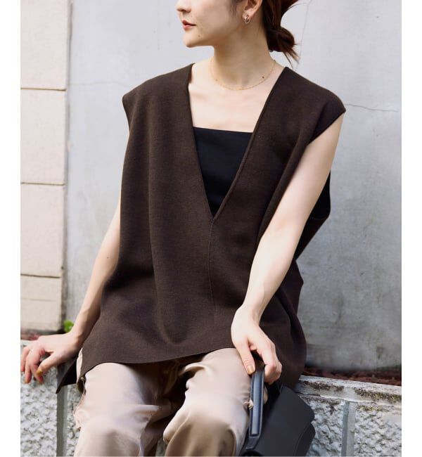 SLOBE IENA「《追加》ダブルフェイスニットベスト」|ベスト・ジレ|