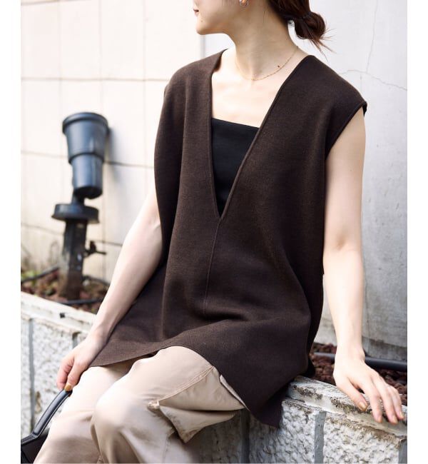 SLOBE IENA「《追加》ダブルフェイスニットベスト」|ベスト・ジレ|