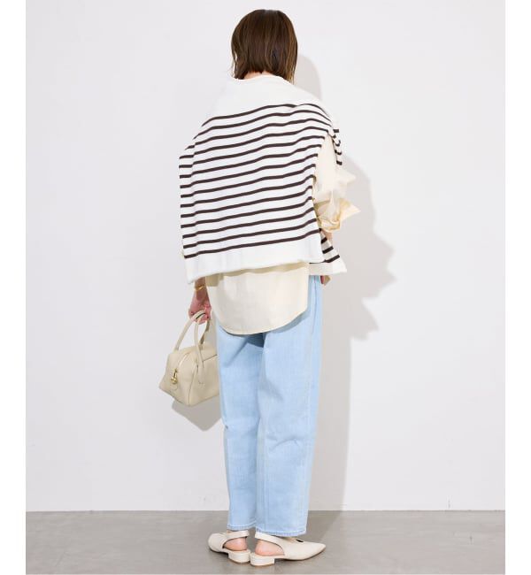 SLOBE IENA「《追加2》ROYAL NAVY/ロイヤルネイビー SLOBE別注 バンドカラーシャツ」|シャツ・ブラウス|