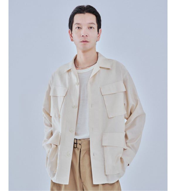 EDIFICE「《予約》スーピマ ファティーグ ジャケット」|ミリタリージャケット|ナチュラル