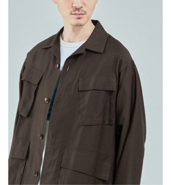 EDIFICE「《予約》スーピマ ファティーグ ジャケット」|ミリタリージャケット|ブラウン