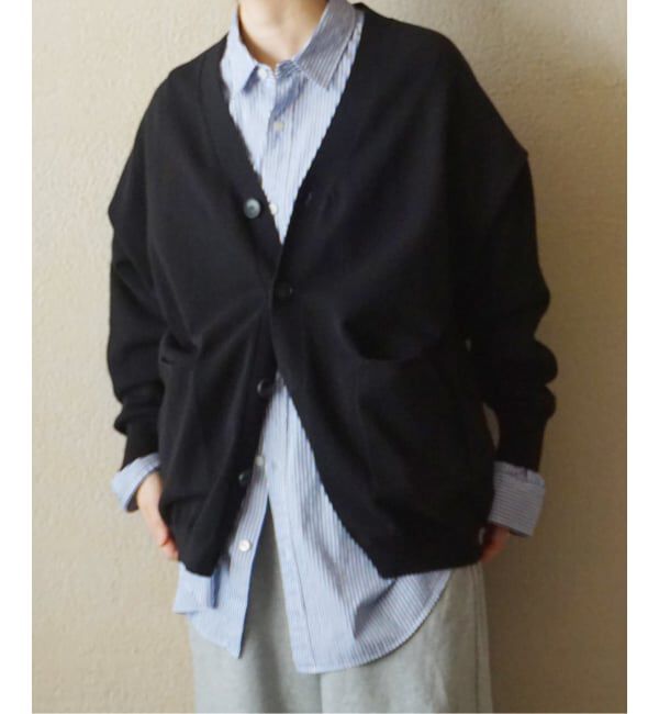 journal standard luxe「ハイツイストテンジク Vネックカーディガン」|カーディガン|ブラック