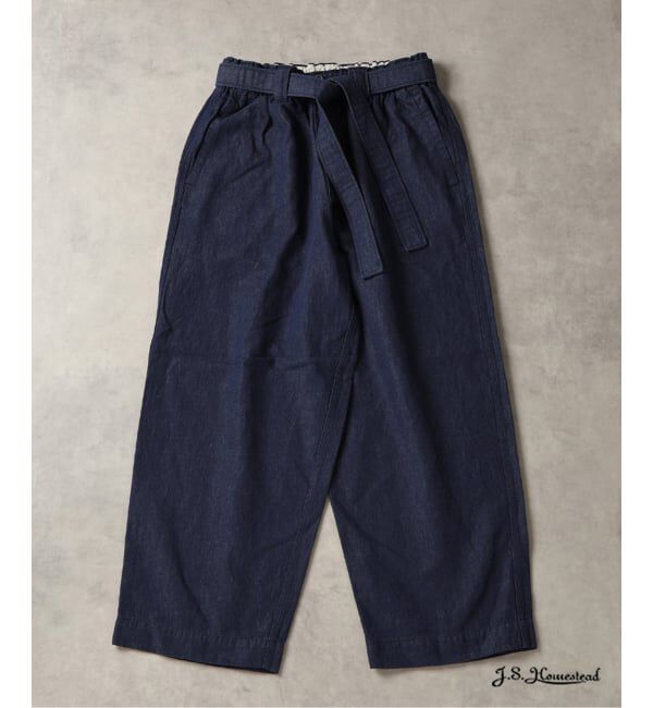 J.S.Homestead「《予約》J.S.Homestead / コットンリネン デニム  &ldquo;JUDO&rdquo; パンツ」|デニム|ネイビー