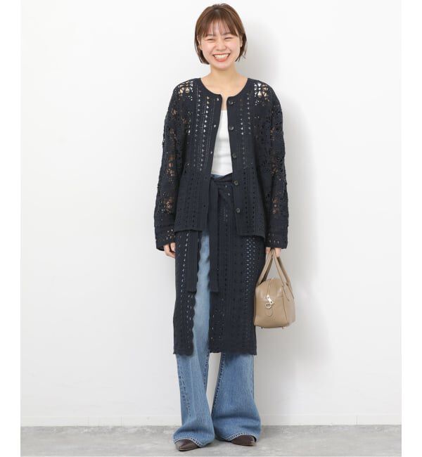 JOURNAL STANDARD relume「クロシェレースクルーネックカーディガン」|カーディガン|