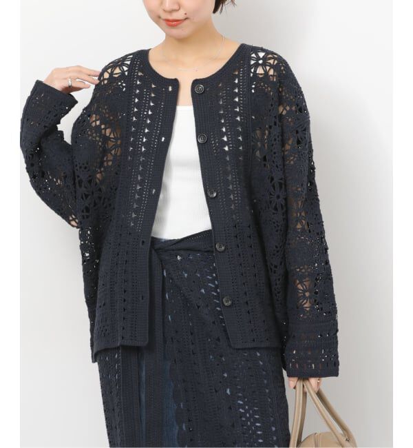 JOURNAL STANDARD relume「クロシェレースクルーネックカーディガン」|カーディガン|