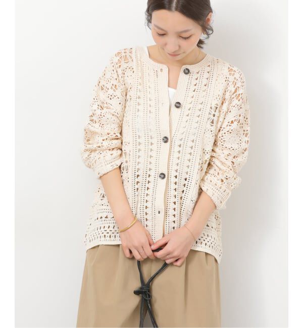 JOURNAL STANDARD relume「クロシェレースクルーネックカーディガン」|カーディガン|