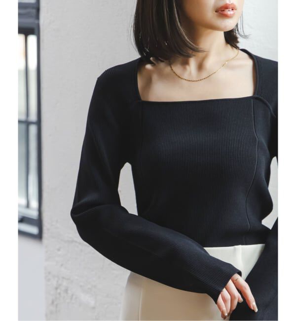 NOBLE「デコルテニット」|ニット・セーター|ブラック