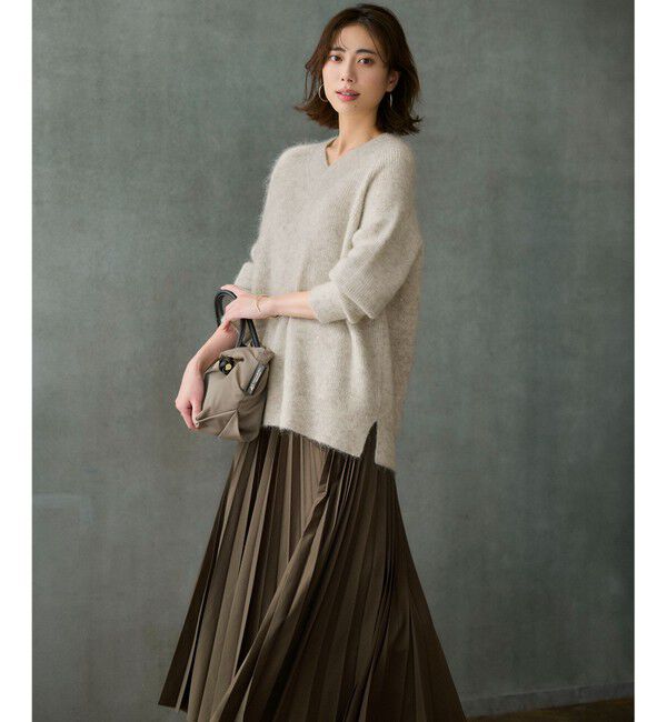 23区「モヘヤミックススパングル Vネック ニット」|ニット・セーター|