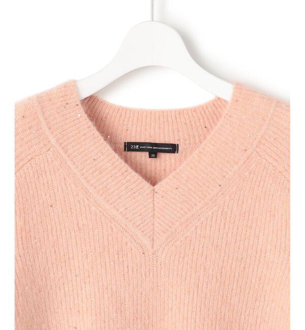 23区「モヘヤミックススパングル Vネック ニット」|ニット・セーター|