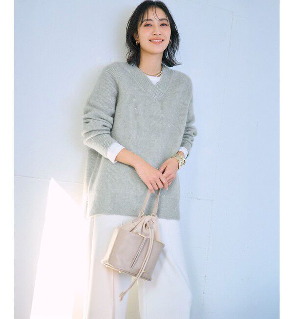 23区「モヘヤミックススパングル Vネック ニット」|ニット・セーター|