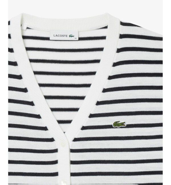 LACOSTE「UVカット 吸水速乾 COOL MAX クールマックス Vネックニットカーディガン」|カーディガン|