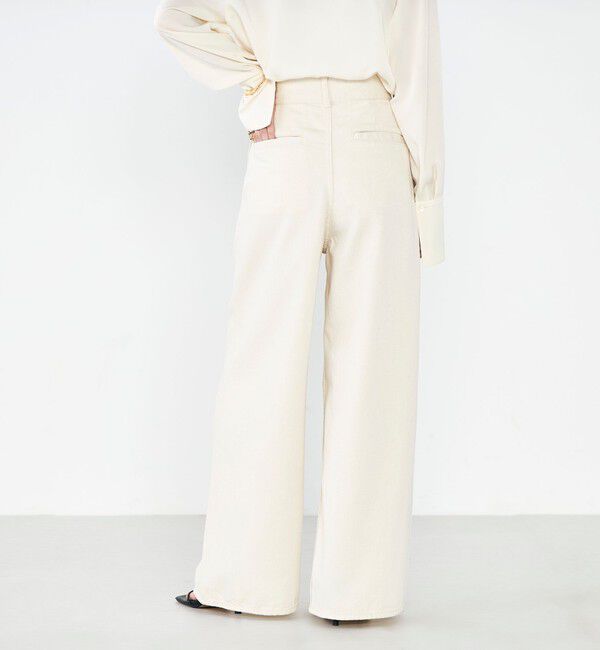 Rie Miller「【RM denim】リネン混ラップワイドパンツ」|その他|
