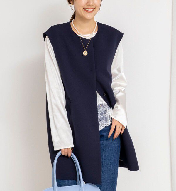 NOLLEY'S「ウォッシャブル撥水トリプルクロスジレ」|ベスト・ジレ|ネイビー