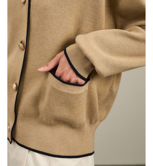 SALON adam et rope'「【WEB限定】メタルボタンスウェットライクラインカーディガン 3[新色追加]」|カーディガン|