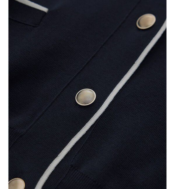 SALON adam et rope'「【WEB限定】メタルボタンスウェットライクラインカーディガン 3[新色追加]」|カーディガン|