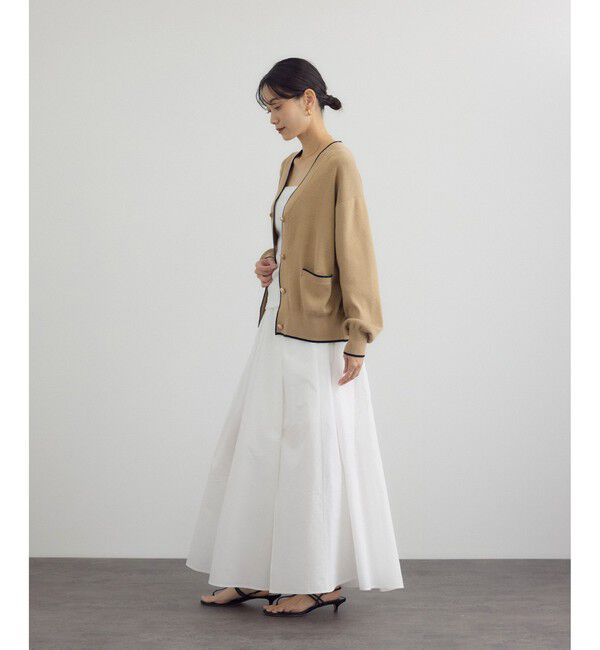 SALON adam et rope'「【WEB限定】メタルボタンスウェットライクラインカーディガン 3[新色追加]」|カーディガン|