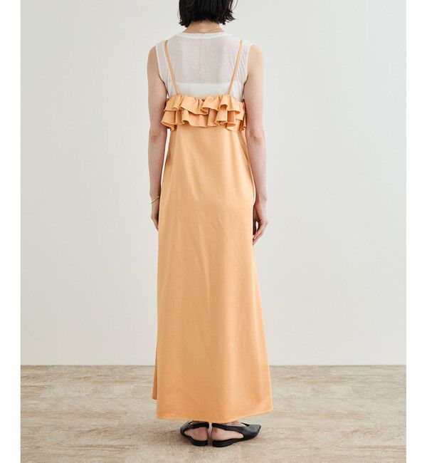 ROPE「【洗える】シャイニーサテンキャミワンピース」|ドレス|