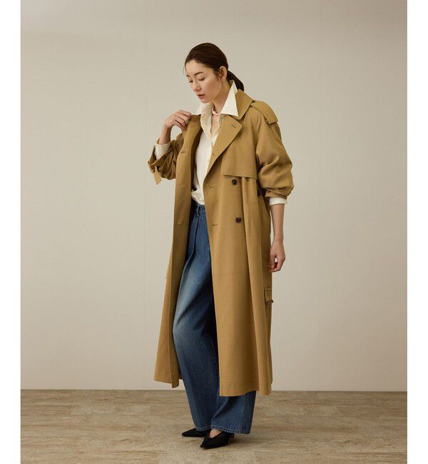 ROPE「【洗える】ワンタック ワイドデニムパンツ」|デニム|