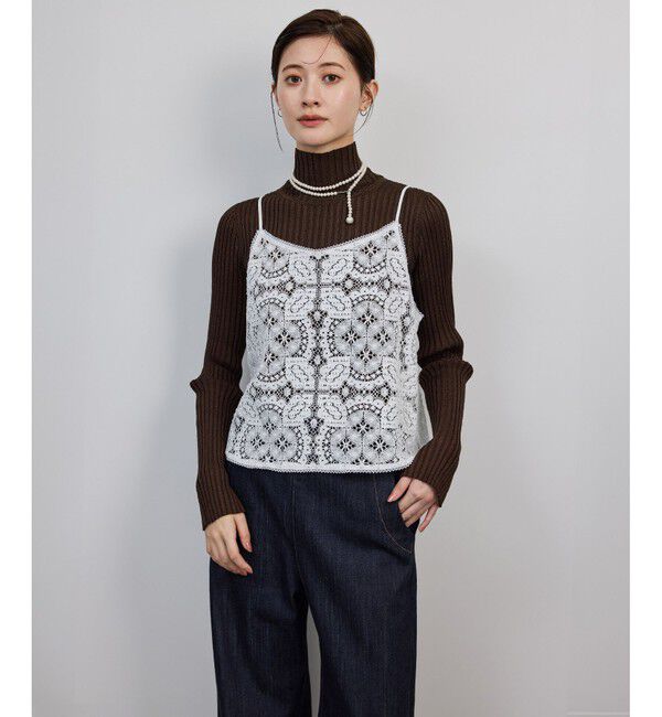 ROPE「CLUNY(クルーニー) コットンレースキャミソール」|キャミソール|