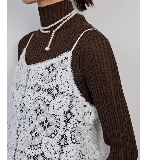 ROPE「CLUNY(クルーニー) コットンレースキャミソール」|キャミソール|