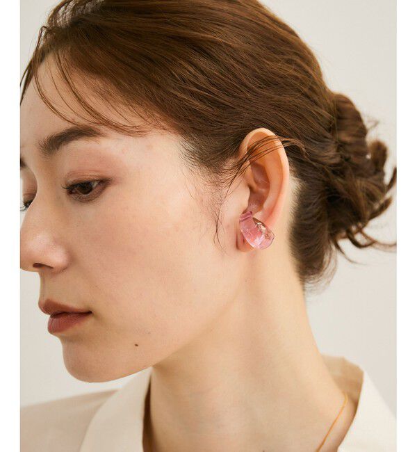 ROPE「【LUCE MACCHIA（ルーチェマッキア）】別注 Glass Earcuff」|イヤリング|ピンク