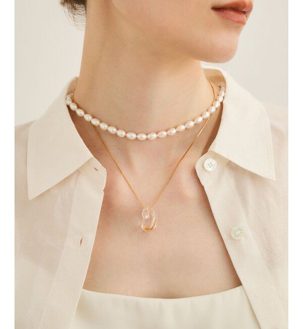 ROPE「 【LUCE MACCHIA（ルーチェマッキア）】 別注 Glass Necklace」|ネックレス|ゴールド(90)