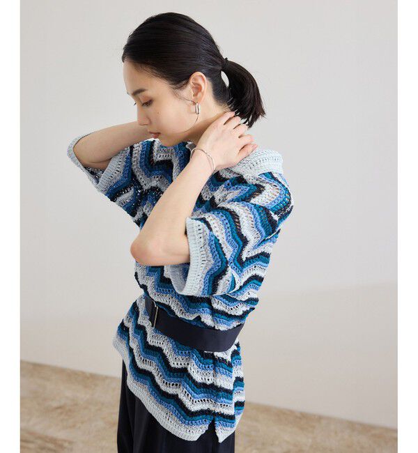ROPE「【COOHEM（コーヘン）】ZIGZAG SUKASHI KNIT PULLOVER【WEB・一部店舗限定】【一部別注カラー】/洗える」|ポロシャツ|