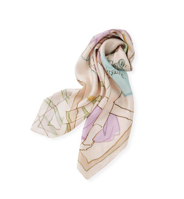 ROPE「【YUKO SAEKI for ROPE&rsquo;・コラボ】スカーフ柄プリント シルクスカーフ/Lサイズ」|バンダナ・スカーフ|