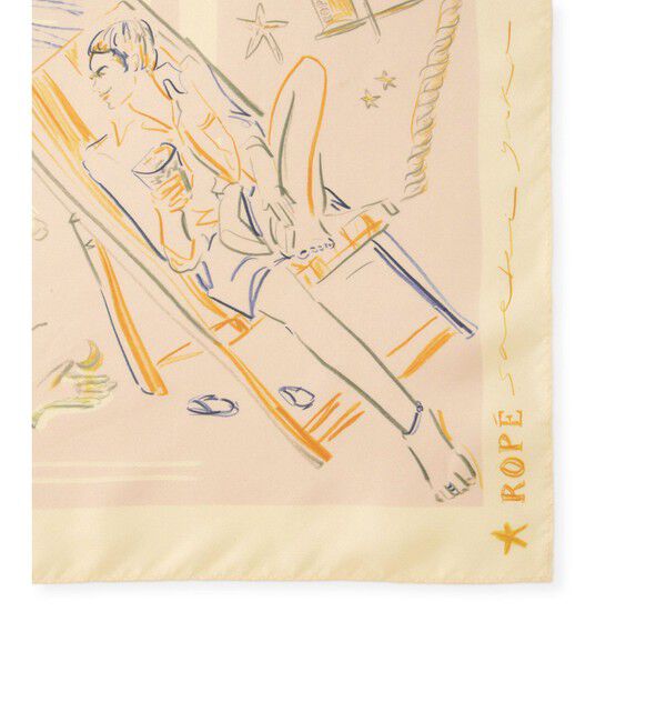 ROPE「【YUKO SAEKI for ROPE&rsquo;・コラボ】スカーフ柄プリント シルクスカーフ/Lサイズ」|バンダナ・スカーフ|
