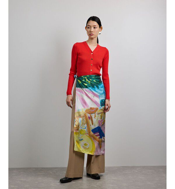 ROPE「【YUKO SAEKI for ROPE&rsquo;・コラボ】スカーフ柄プリント シルクスカーフ/Lサイズ」|バンダナ・スカーフ|