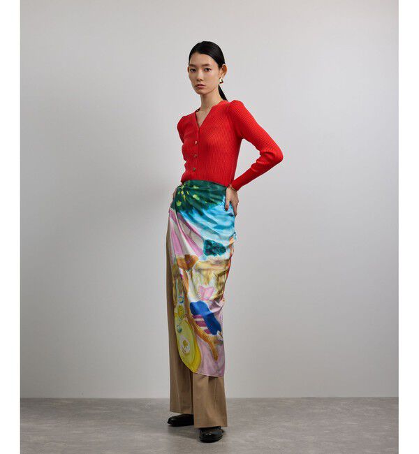 ROPE「【YUKO SAEKI for ROPE&rsquo;・コラボ】スカーフ柄プリント シルクスカーフ/Lサイズ」|バンダナ・スカーフ|