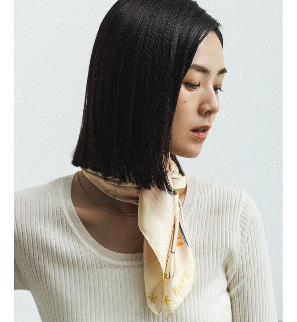 ROPE「【YUKO SAEKI for ROPE&rsquo;・コラボ】スカーフ柄プリント シルクスカーフ/Lサイズ」|バンダナ・スカーフ|