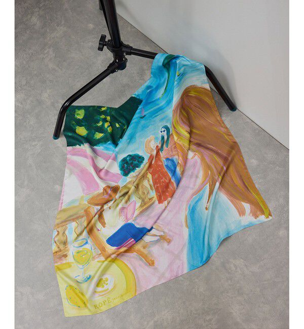 ROPE「【YUKO SAEKI for ROPE&rsquo;・コラボ】スカーフ柄プリント シルクスカーフ/Lサイズ」|バンダナ・スカーフ|